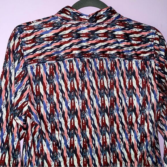 Isabel Marant Etoile M Top Colorful Print Button Collar Long Sleeve Blouse - Picture 7 of 8